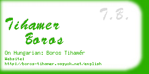 tihamer boros business card